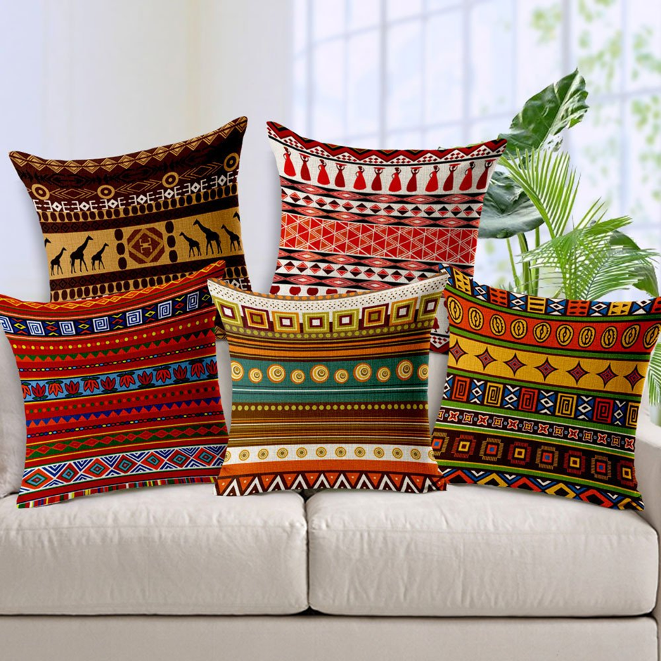 AEROHAVEN Set Of 5 Decorative Hand Made Jute Throw/Pillow Cushion Covers
