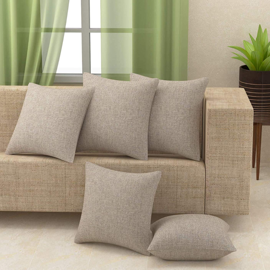 Yellow Weaves Jute Texture Cushion Covers